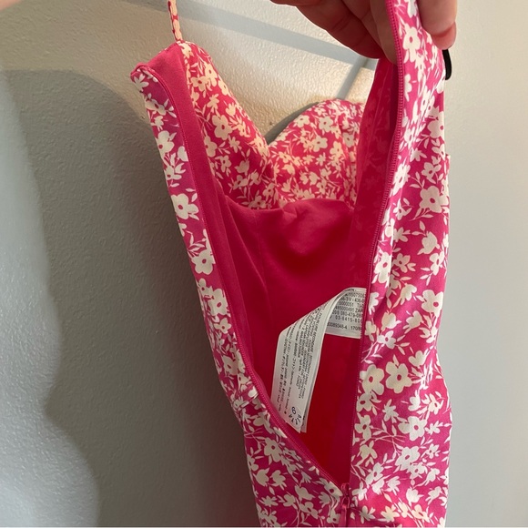 ZARA NWT Pink Floral Corset Bodysuit  Barbiecore One Piece Blogger SZ/Med - Picture 8 of 12